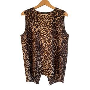 Lauren Ralph Lauren Leopard Print Sleeveless Blouse - Brown Black Tan